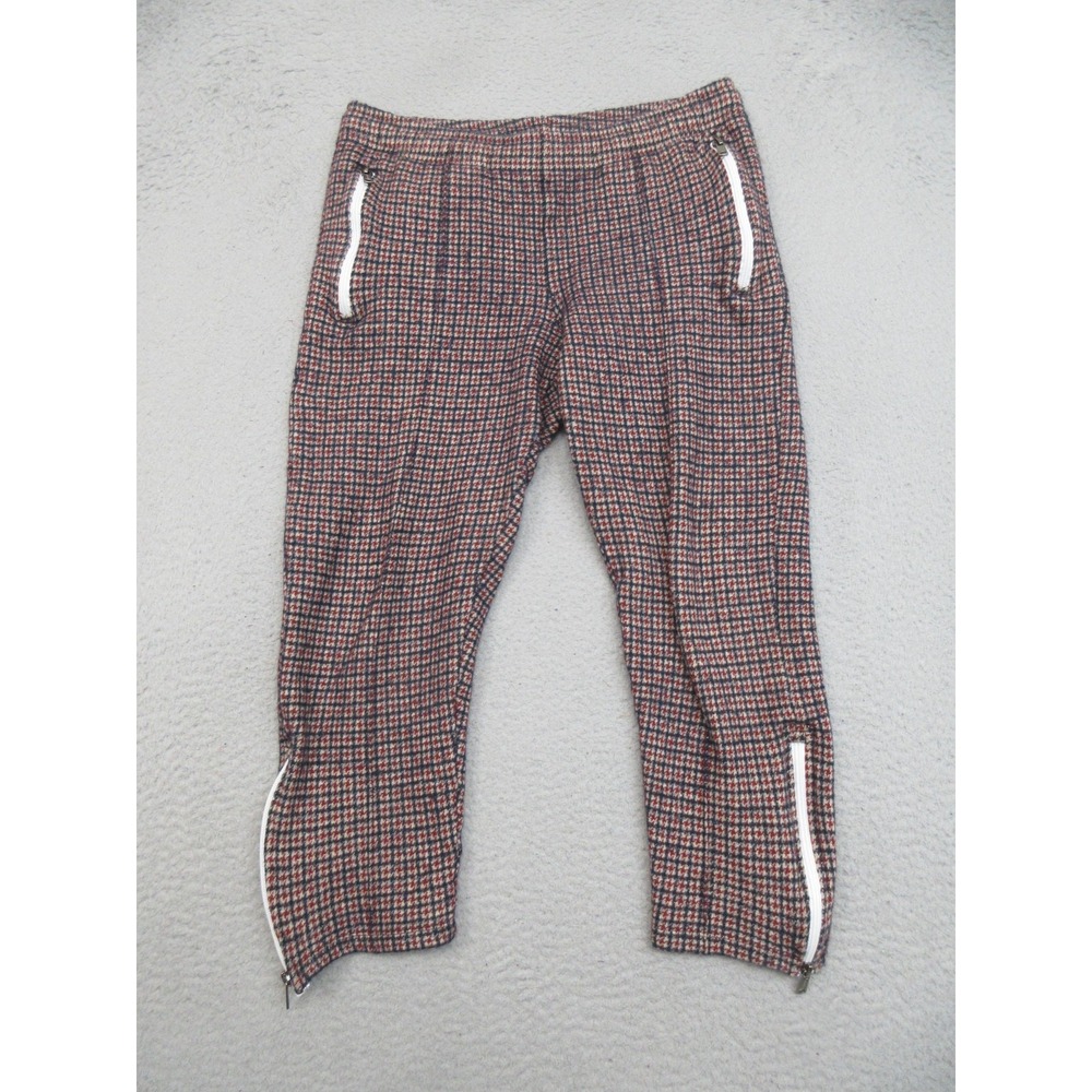 Todd Snyder Wool Blend Jogger Pants Men M Red Multicolor Houndstooth Zip Pocket